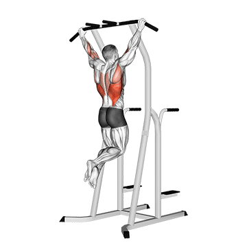 Wide Grip Pull Up on Dip Cage